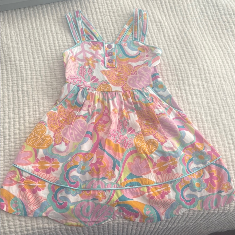 Vibrant Pink and Orange Spaghetti Strap Sundress